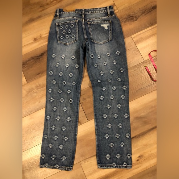 NWT Blue Turtle Distressed "Holes" Blue Jeans Size 3 - Picture 2 of 12